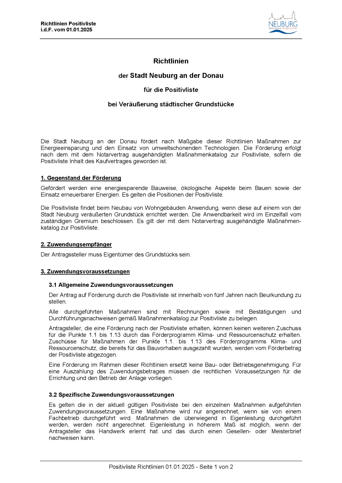 positivliste-richtlinien